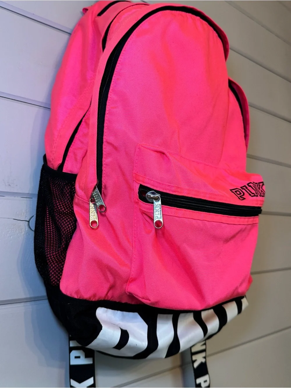 Victoria's Secret PINK Campus Backpack Hot Pink/Black Large Book Bag College